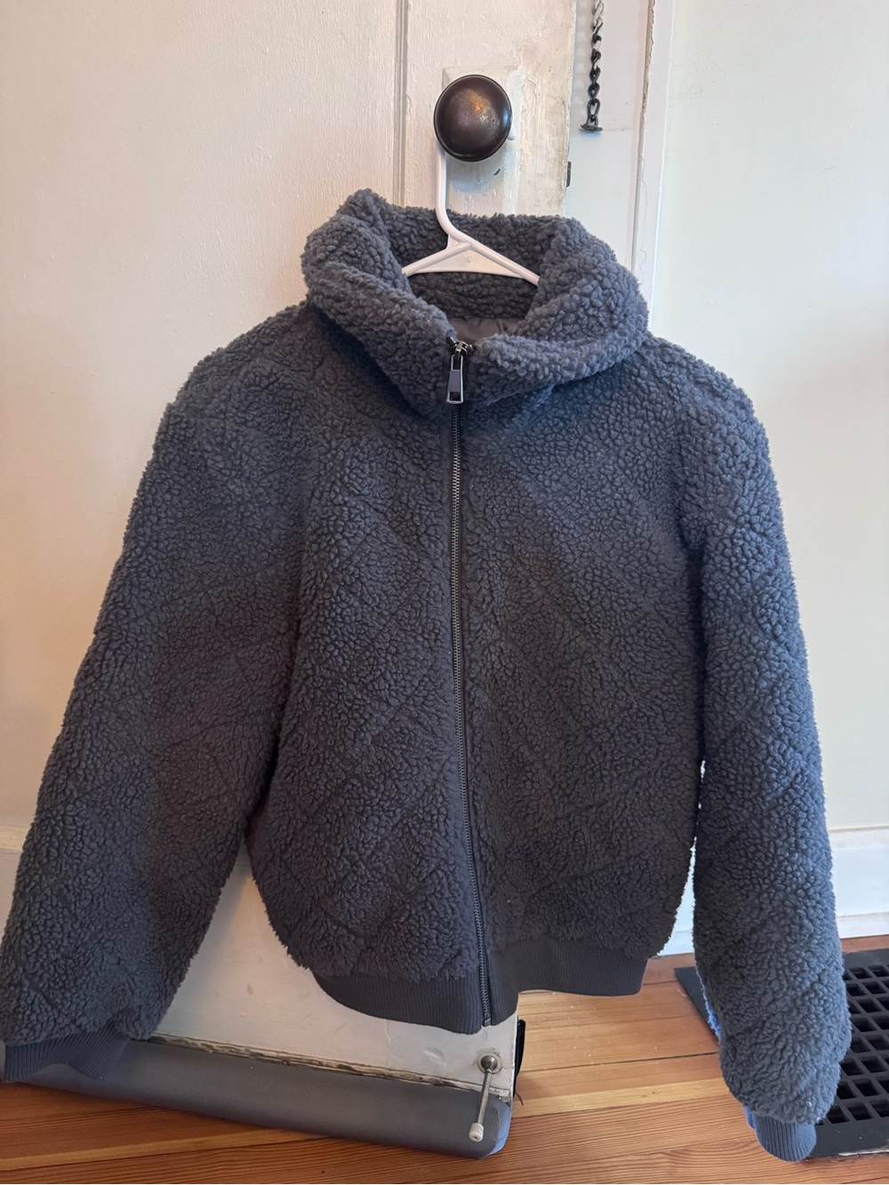 Women’s Cozy Sherpa Jacket - Blue Grey